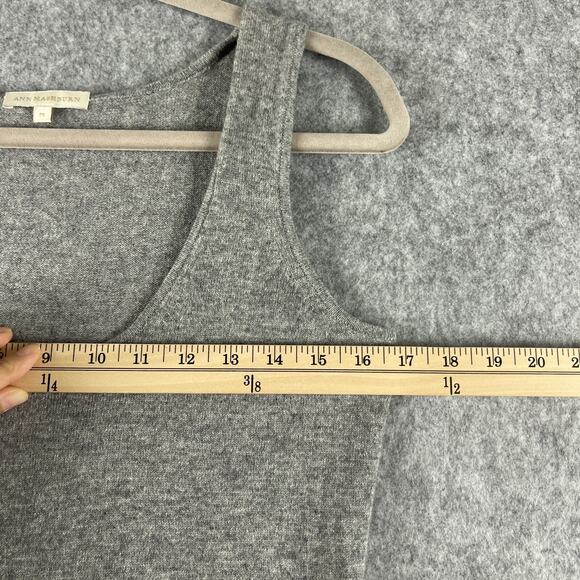 Ann Mashburn Cashmere Sweater Womens Medium Gray Peplum Sleeveless Quiet Luxury - Picture 5 of 14